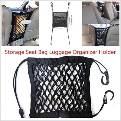 Car Seat 2 Layers Storage Mesh/Organizer Cargo Elastic Net & Hook Pouch Holders - Image 1 of 4