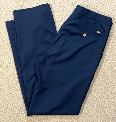 Pantalones de golf Peter Millar 32 x 33 para hombre rendimiento cremallera mosca poliéster azul azulado Foto 1 de 4
