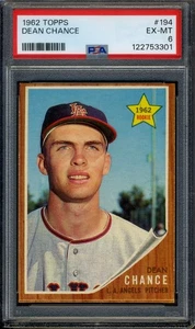1962 Topps #194 Dean Chance PSA 6 EX-MT *Los Angeles Angels* - Picture 1 of 2