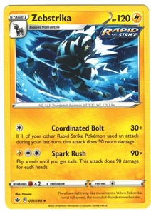 Tarjeta Pokémon Pokémon Zebstrika 51/198 Chilling Reign regular rara TCG 051/198 - Imagen 1 de 1