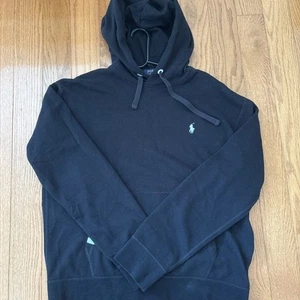 Polo Ralph Lauren Performance Hoodie Mens Medium Black Sweatshirt Pullover - Picture 1 of 5