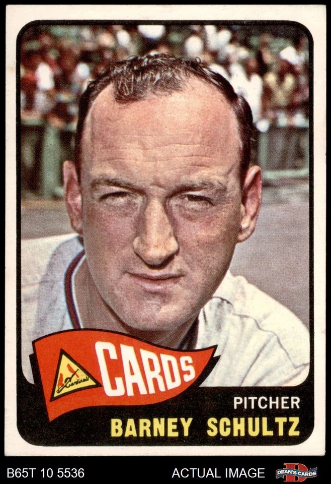 1965 Topps #28 Barney Schultz Cardinals 6 - EX/MT - Image 1 of 1