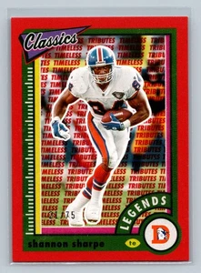 2022 Panini Classics Timeless Tributes Red Shannon Sharpe /75 #117 Broncos - Picture 1 of 2