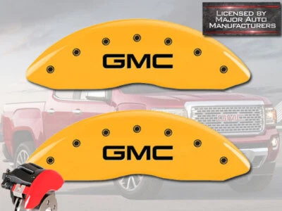 Cubiertas de pinza de disco de freno MGP amarillo delantero Sierra 1500 2007-2013 "GMC" tambor trasero Foto 1 de 4