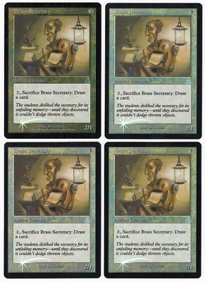 Brass Secretary x4 4x 1999 Urza's Destiny PLAYSET FOIL Unc Artifact MTG NM AZ1 - Image 1 of 2