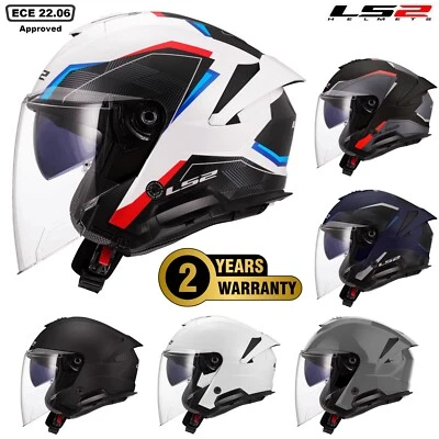 LS2 OF618 VERSO II DUAL VISOR ECE22.06 OPEN FACE MOTORBIKE MOTORCYCLE HELMET - Image 1 of 4