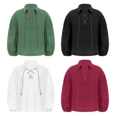 MARKENLOS DE Freebily Kinder Jungen Mittelalter Hemd Langarm Renaissance Hemd Cosplay