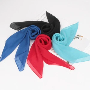 65CM Scarves Head Neck Scarf Hair Women Tie Band Square Small Ladies Chiffon - Picture 1 of 25