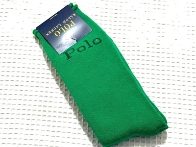 POLO * VERDE NAVIDAD * CÁLIDOS CALCETINES TÉRMICOS DE ALGODÓN RALPH LAUREN * HOMBRES 10-13 * Foto 1 de 3