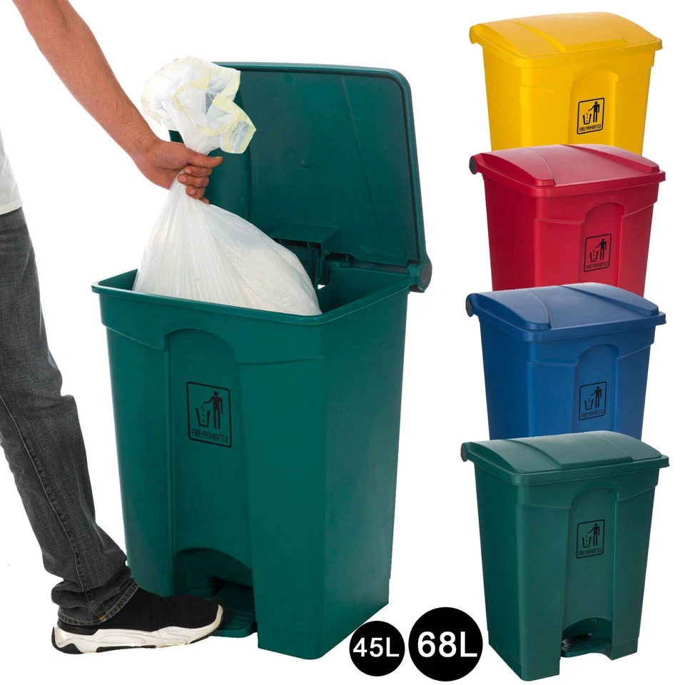 Curvaso Pedal Bin Recycling Indoor Outdoor Home Kitchen Bathroom Office Dustbin