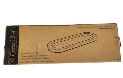 The Pampered Chef 15"  Bamboo Cracker Tray #2247- New- Little Damage To Box - Image 1 of 4