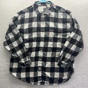 Levis Shirt Mens Xlarge Black White Checkered Active Grunge Chore Workwear Fit - Picture 1 of 18