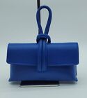 Italian Genuine Pebble Leather Crossbody Handbag – Made In Italy - Electric Blue