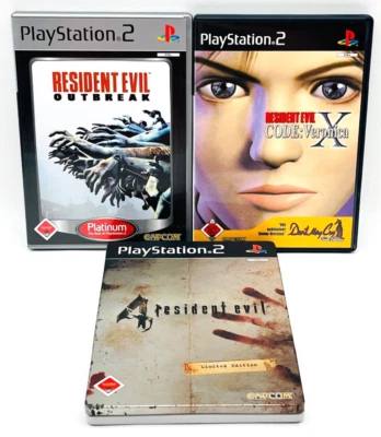 Bundle Resident Evil Code Veronica X 4 Outbreak Platinum PlayStation 2 PS2 OVP - Bild 1 von 4