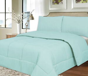 Solid Color Bed Comforter Polyester Fill Microfiber Covering All Sizes