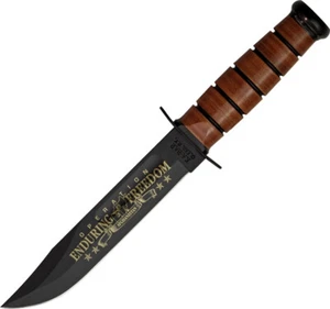 Ka-Bar US Army OEF Afghanistan Stacked Leather Fixed Blade Knife w/Sheath 9168 - Picture 1 of 1