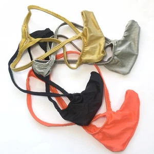 K495 ES Mens Rocket Thong string Bulge Low Rise Upward Forword Shiny Striped - Picture 1 of 15