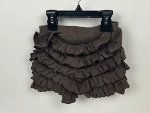 Girls Shorts Lemon Loves Lime 5 S 5T  Brown Ruffled Layered Skort - Picture 1 of 9