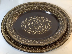 Set Of 2-Franciscan Jamoca MCM Large Oval 14" & 12" Serving Platters USA - Picture 1 of 8