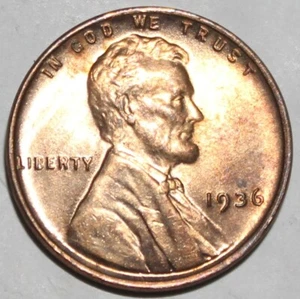 1936 1C RD Lincoln Cent  UNC  7545 - Picture 1 of 2