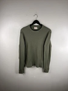 Faherty Shirt Adult Medium Olive Green L/S Thermal Waffle Knit Cotton Men B72 - Picture 1 of 11