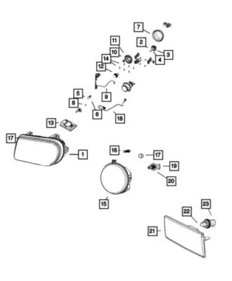 Arnés de cableado de faros antiniebla delanteros originales Mopar 2005-2010 Chrysler 300 5059136AB Foto 1 de 4