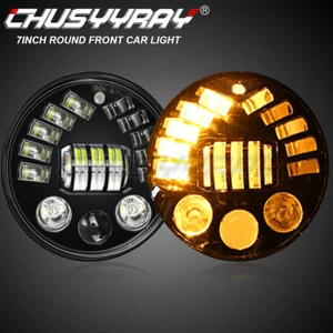 NEW Pair 7" Inch Round LED Headlights For Ford F1 1948 1949 1950 1951 1952 A++ - Picture 1 of 10