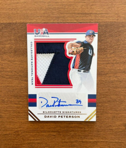 David Peterson 2017 USA Baseball Game Patch Auto Oregon Ducks New York Mets /25