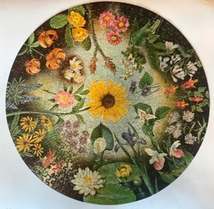 Vintage 1965 Springbok Circular Puzzle Wild Flowers By Maynard Reece COMPLETE - Picture 1 of 24