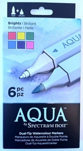 Marcadores de acuarela SPECTRUM NOIR Aqua BRILLOS 6 DOBLE PUNTA artesanos compañero - Imagen 1 de 3