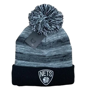Brooklyn Nets NBA Ultra Game Knit Cap Black Gray Kyrie Irving Beanie Hat OS NWT - Picture 1 of 5