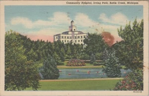 c1940s Community Hospital Irving Park Battle Creek Michigan linen postcard C986 - Picture 1 of 2