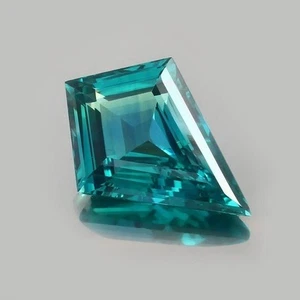 Amazing Blue Green Ceylon 11-13 Ct Parti Sapphire Fancy Kite Cut Loose Gemstone - Picture 1 of 4