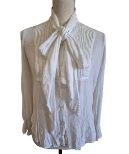 Denim & Supply Ralph Lauren XS Western Cottage Prairie White Blouse Button Up - Picture 1 of 5