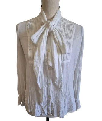 Denim & Supply Ralph Lauren XS Western Cottage Prairie White Blouse Button Up - Image 1 of 4