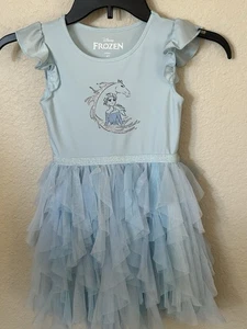 Disney Frozen Tutu Dress, Elsa, Glitter Belt, Ruffled, Toddler Girl Size 4T - Picture 1 of 5