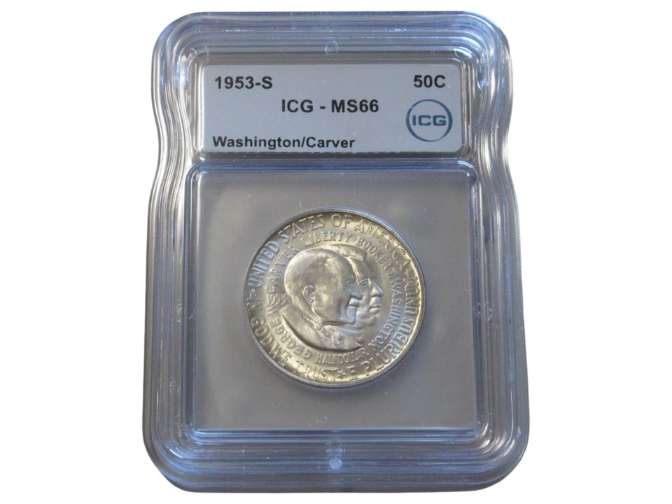 1953 S WASHINGTON CARVER COMMEMORATIVE HALF ICG MS 66 - Image 1 of 2
