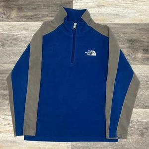 The North Face Blue Gray Boys Small 1/4 Zip Mock Pullover Fleece Gorpcore Jacket - Picture 1 of 8