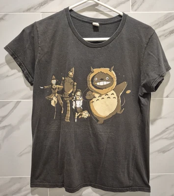 Brown Wizard of Aws Ghibli Anime Graphic Tee Jr L Princess Mononoke Totoro Howl - Image 1 of 4