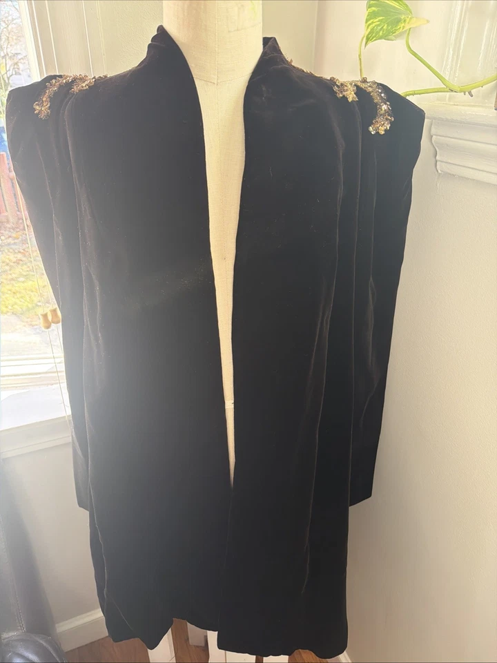 Marsha оригинальный винтажный оригинальный бархатный обеденный/оперный плащ с блестками с подкладкой Shoul - Изображение 1 из 4