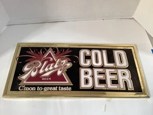 Insegna Birra Blatz Birra Fredda Vintage 20"X9" - Foto 1 di 1