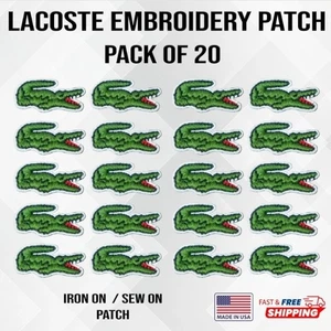 20x Green Crocodile Iron-On Sew-On Embroidered Patches Applique Badges - Picture 1 of 5