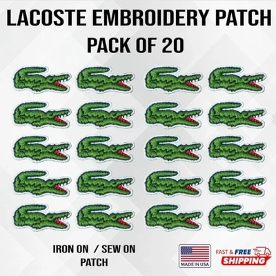 20x Green Crocodile Iron-On Sew-On Embroidered Patches Applique Badges - Image 1 of 4