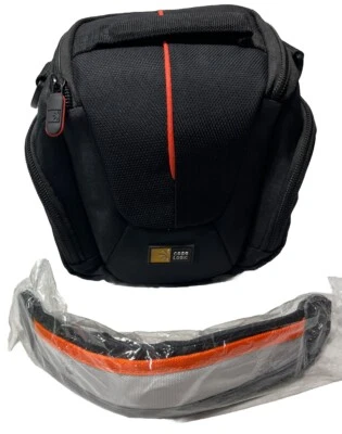 Case Logic Black Nylon High Zoom Protective Camera Case Bag Adjustable NEW 3 Zip - Image 1 of 4