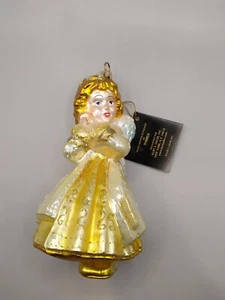 VINTAGE KURT ADLER POLONAISE—Gold Angel —CHRISTMAS ORNAMENT—blown glass art - Picture 1 of 4