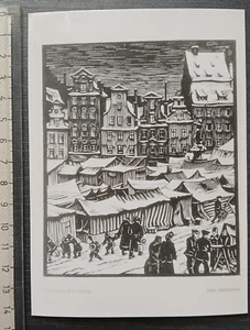 Altes Foto von Breslau, Neumarkt, Holzschnitt-Repro - Bild 1 von 2