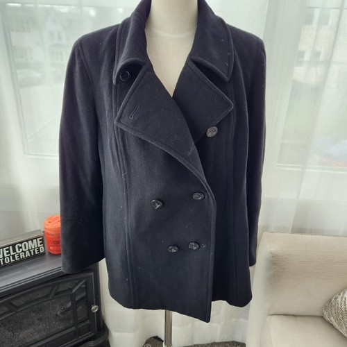 Cappotto doppiopetto Michael Kors nero in lana taglia 14