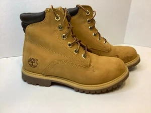 Timberland Herren Jungen Unisex Hellbraun Weizen Nubuk Leder Stiefel US Größe 6M - Bild 1 von 9