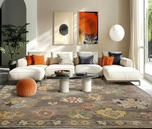 LoomBloom Multi Sizes Taupe Hand Knotted Arts & Crafts Oushak Wool Area Rug - Picture 1 of 13