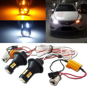 One Set 1156 S25 Dual Color Switchback LED Signal Light With DRL Function Kit - Picture 1 of 12